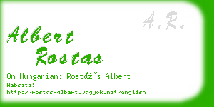 albert rostas business card